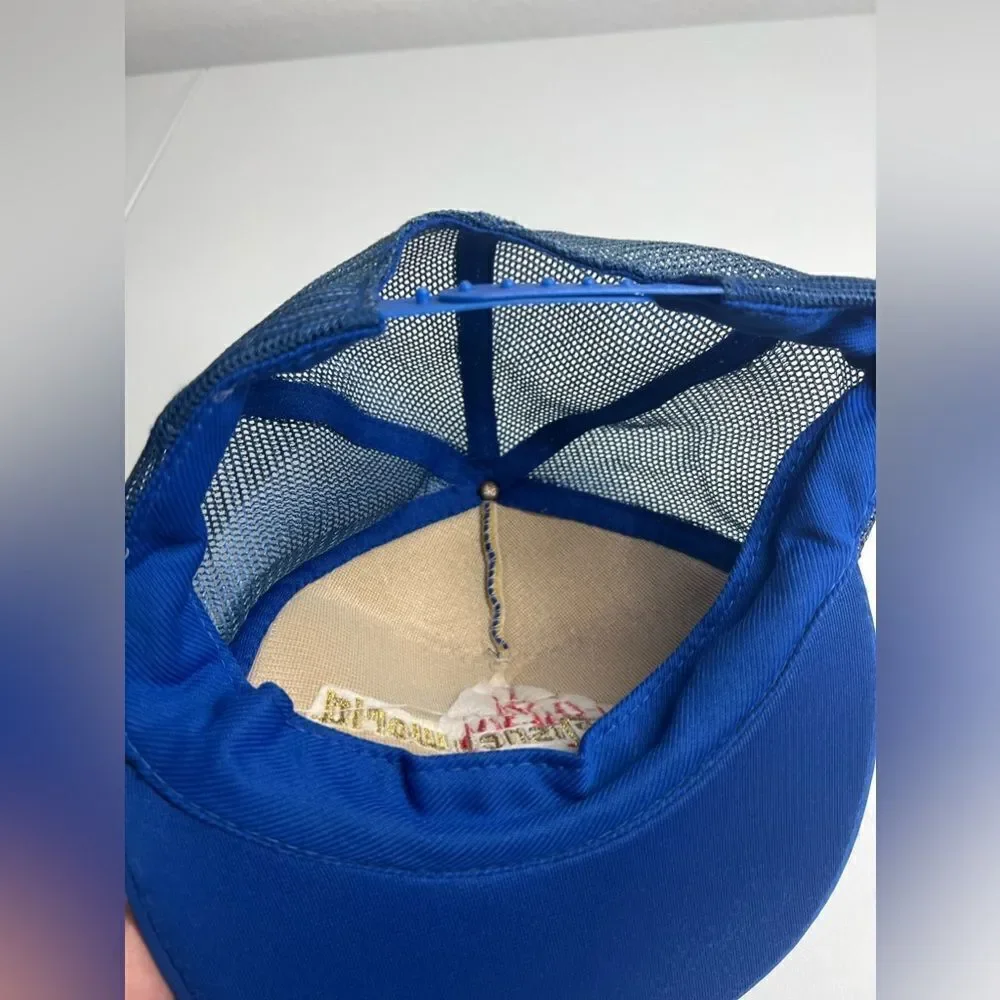 Vintage Walt Disney World 1980's Mesh Snapback Blue Trucker Hat Cap Gold Leaf - Picture 3 of 5